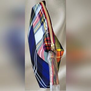 New ESTEE LAUDER Tartan Plaid Makeup Bag 10"×7"